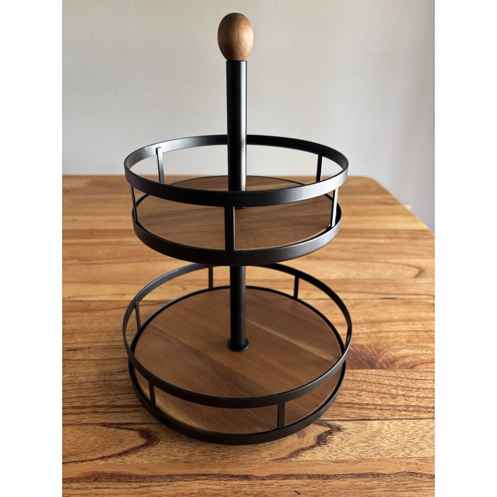 Modern Two-Tier Rotating Spice Rack Threshold